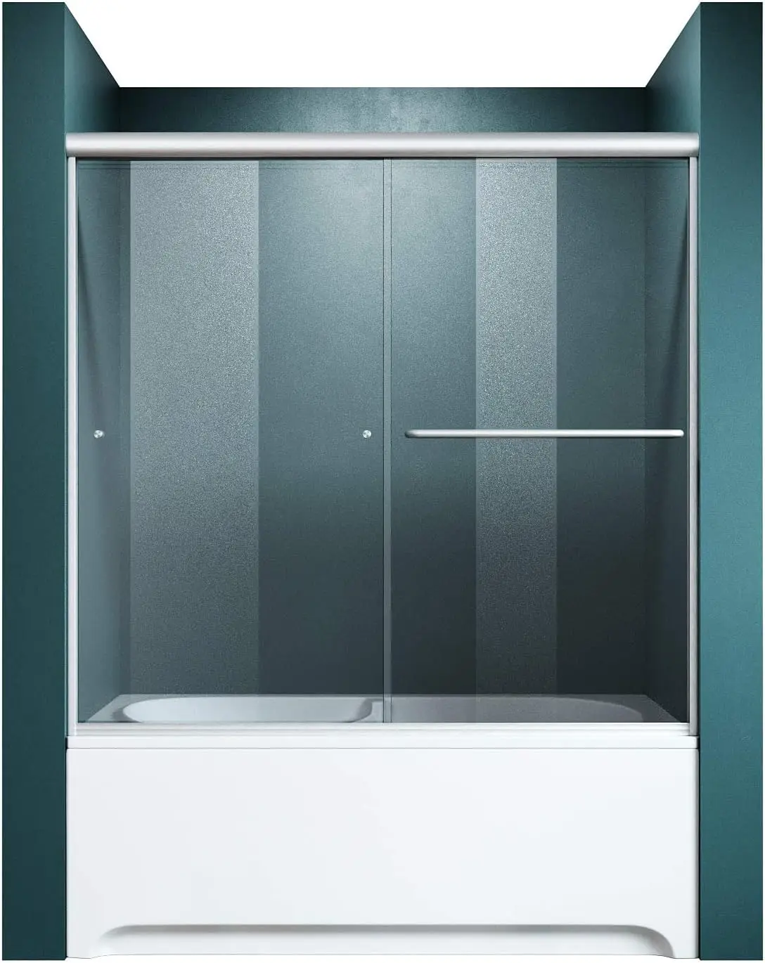 ELEGANT 58 1/2 in.- 60 in.W x 62 in. H Bypass Sliding Tub Shower Doors with 1/4 in. Clear Glass, Tub Glass Shower Door