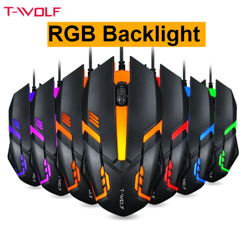 USB Wired Colorful Light Gaming Mouse Luminous Glowing Office Mice Universal For Laptop Desktop PC Student Men Women