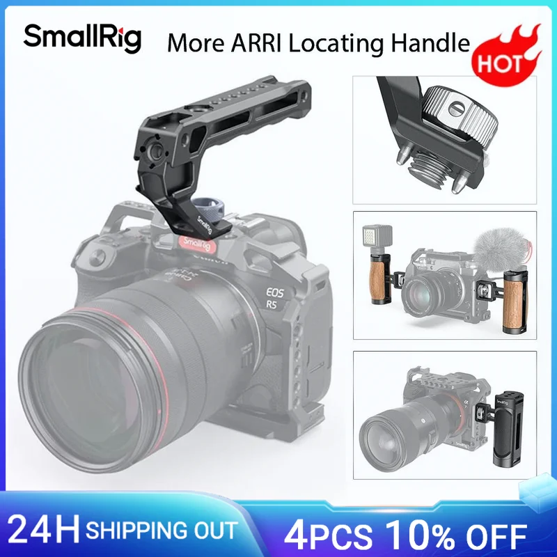 

SmallRig DSLR Top Handle with 3/8"-16 Locating Holes for ARRI Grip for Camera Cage Universal Rig with Cold Shoe -3765