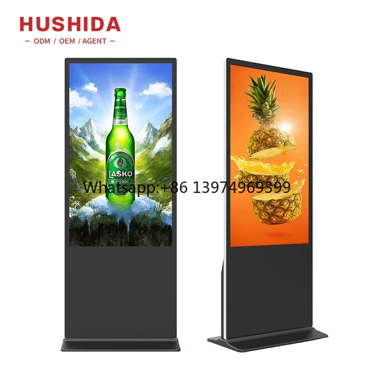 32 43 50 55 Inch 2k 4k Floor Stand Touch Totem Kiosk Digital Signage and Display Advertising Player Lcd Screen