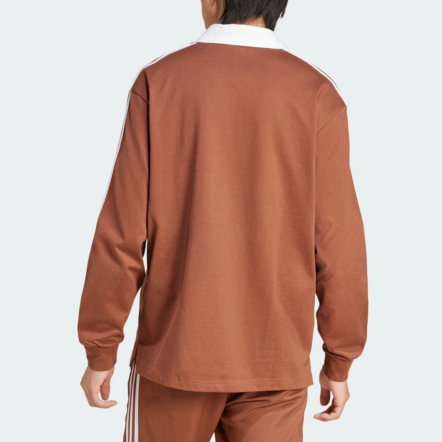 Adidas genuine clover men's loose striped polo shirt with a collar IZ2469