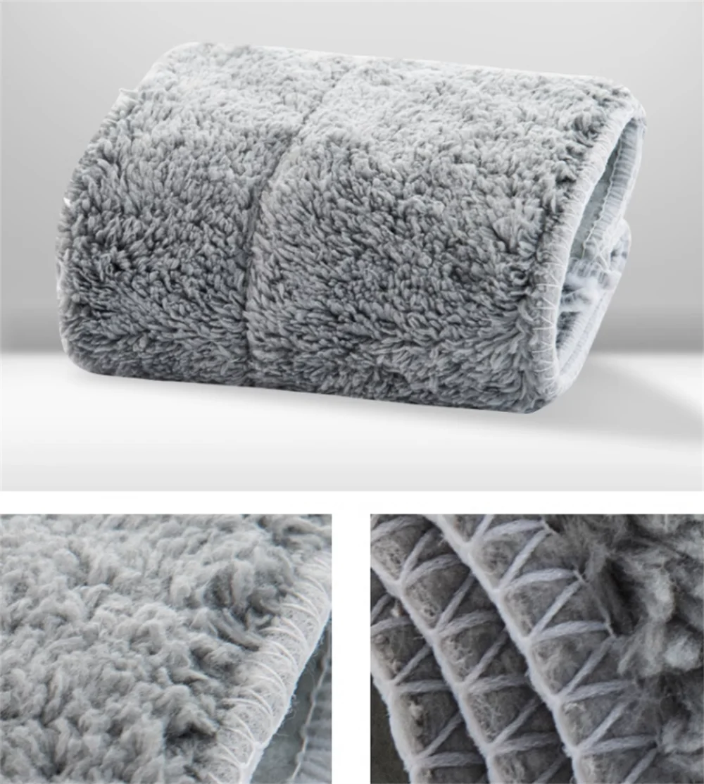 Flat Mop Replacement Cloth, Gray Cloth Head, Absorbent Microfiber, Dust Remover, Household Floor Clean, 42*25 cm, 5Pcs