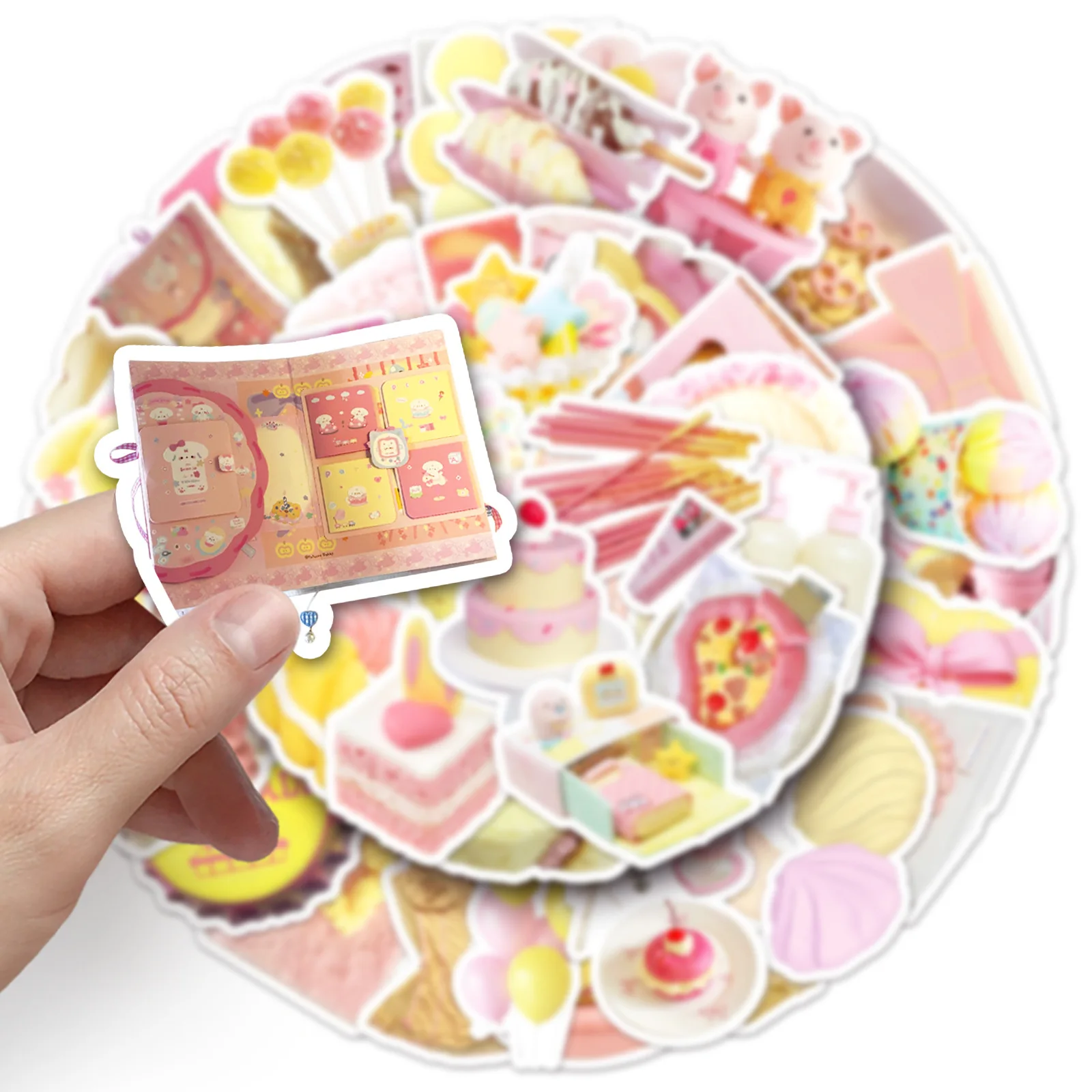 50 قطع الكرتون لطيف الأصفر الوردي الكتابة على الجدران ملصقات الكورية Ins نمط الزخرفية قضية الهاتف المحمول كوب ماء ملصقات دفتر