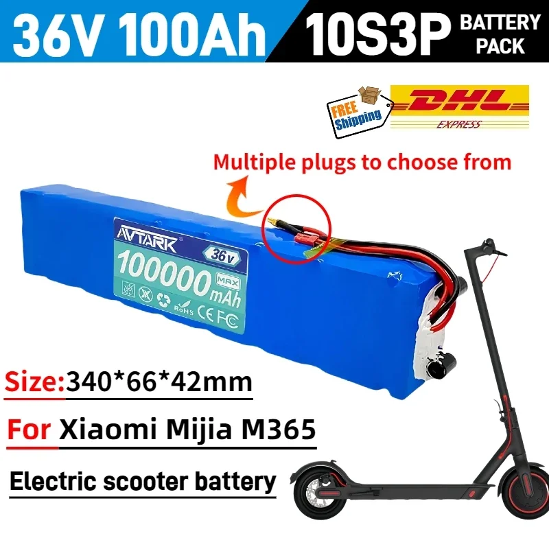 

Original 36V 100000mAh 10S3P Battery Pack for Xiaomi M365 M356 PRO Electric Scooter 36v 21700 Lithium-ion Battery 100000mAh