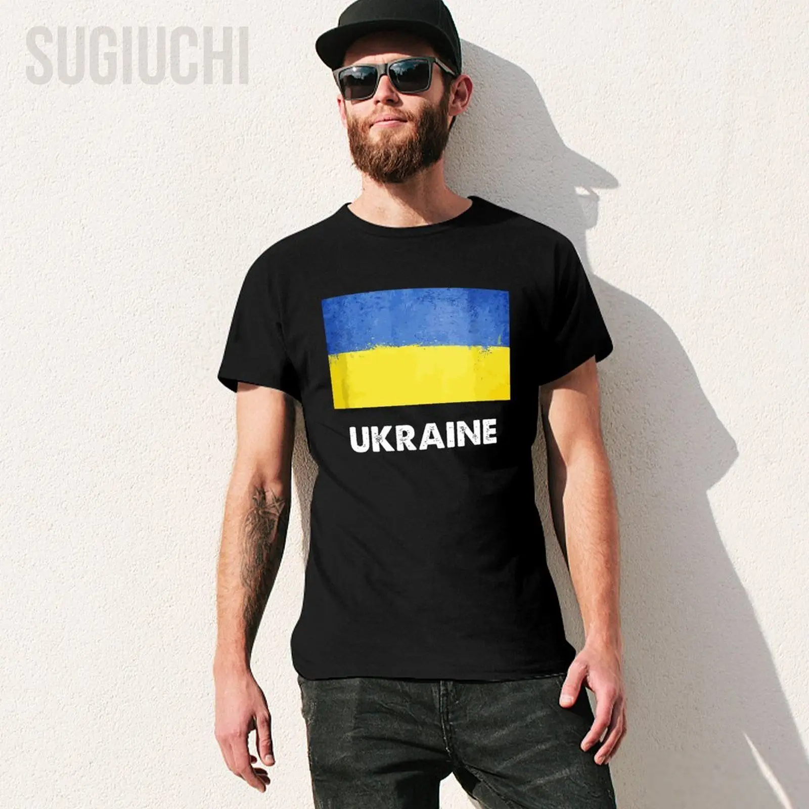 Unisex Men Ukraine Flag Ukrainian Tshirt Tees T Shirts Women Boys 100% Cotton T-Shirt