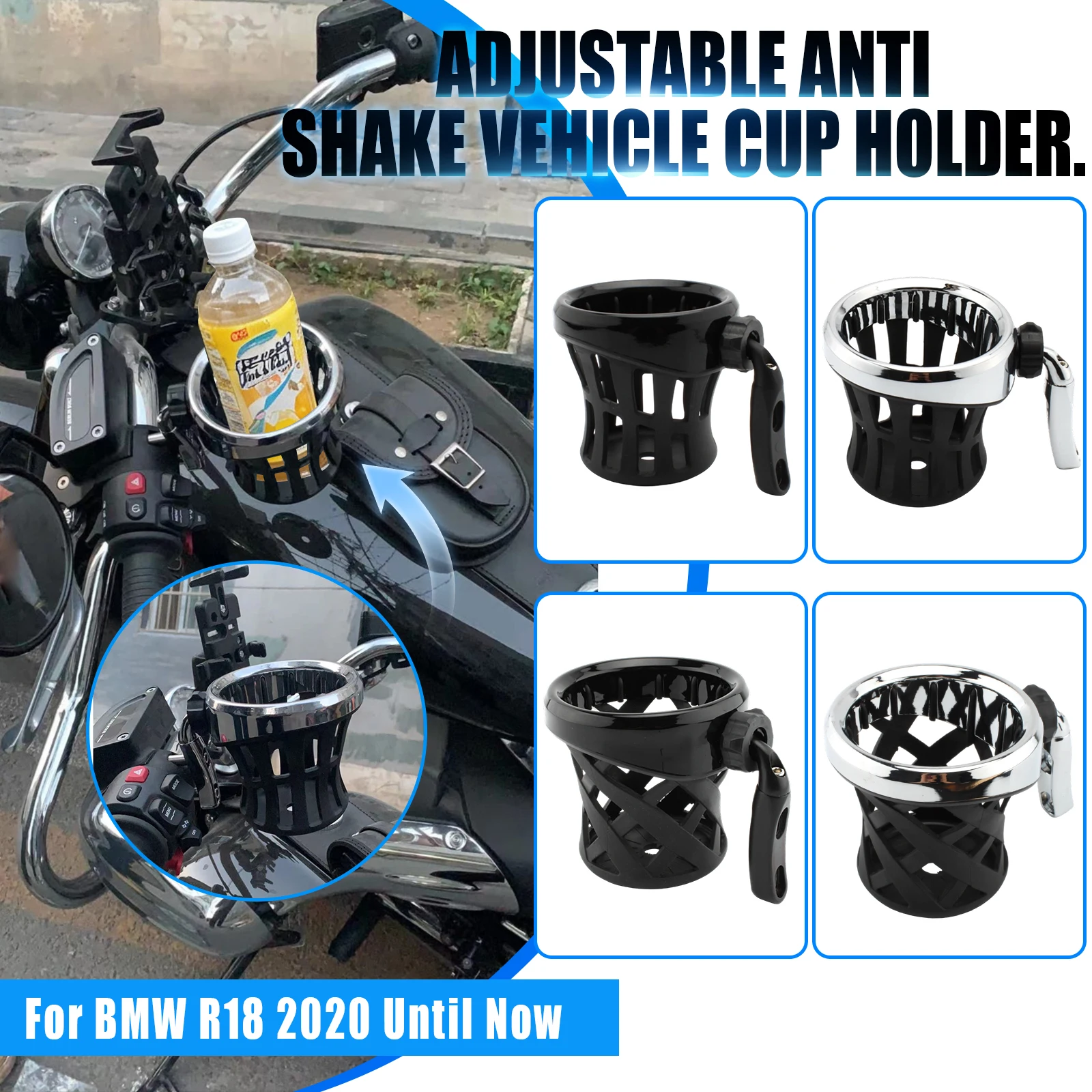 

For Goldwing GL1800 F6B 2013-2017 Motorcycle Cup Holder Handlebar Drink Mount For Harley Road Glide Ultra Classic ATV
