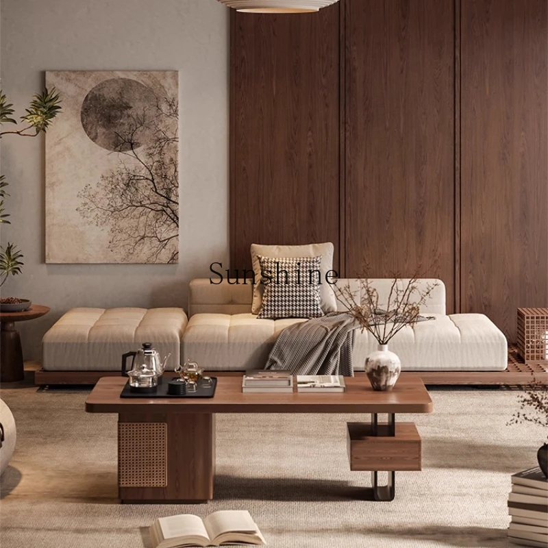 

Dynasty aesthetic high-end solid wood sofa coffee table tea table integrated new Chinese furniture whole house set combination