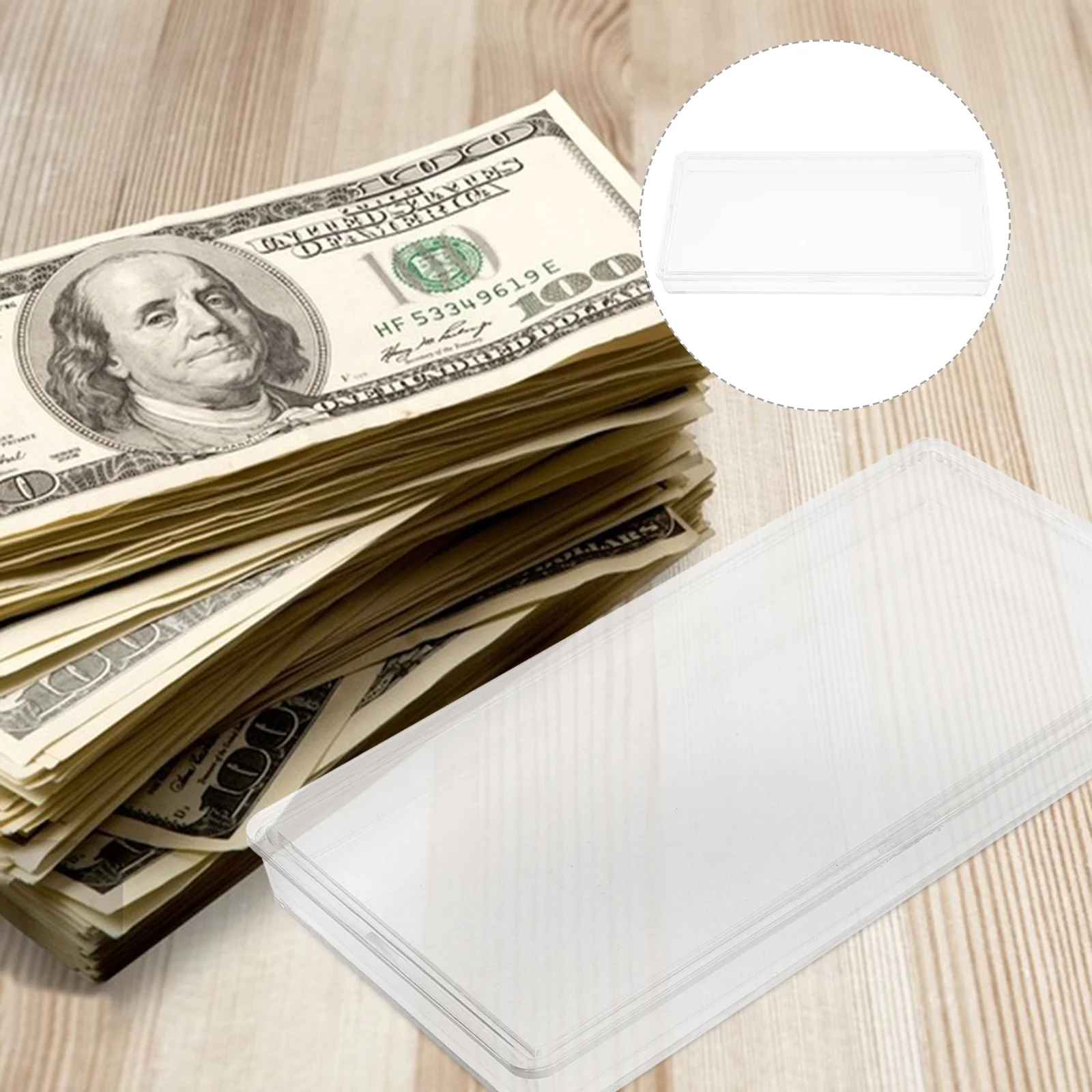 Banknote Storage Box Paper Money Holder Collection Case Currency Sleeves Coin Organizer Abs Dollar Bill