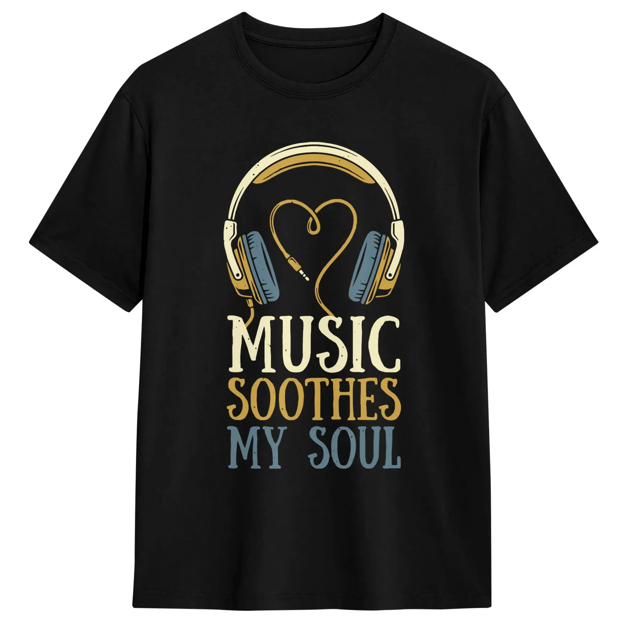 Harajuku T-Shirt Summer Music Soothes My Soul  Novelty T-Shirts  Cotton Tee Shirt for Male Y2K Classic Short Sleeve Tops