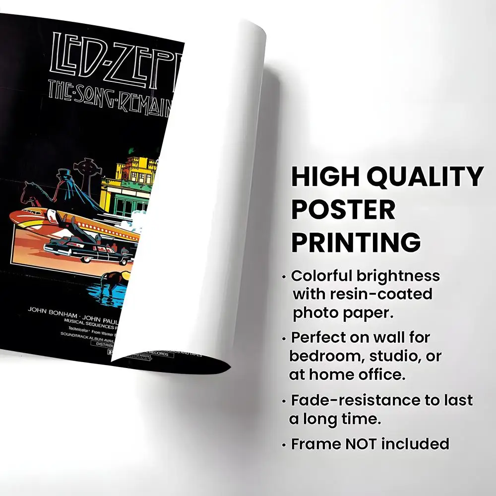 ملصق Band L-Led Z-Zeppelin عالي الدقة ذاتي اللصق مقاوم للماء مثالي للمنزل والمكتب وغرفة النوم هدية رائعة #4