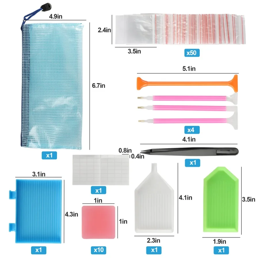 70pcs 5D Painting Tools Accessories Kits, DISEN DIY Diamond Cross Stitch for Adults Painting Art Crafts view 4