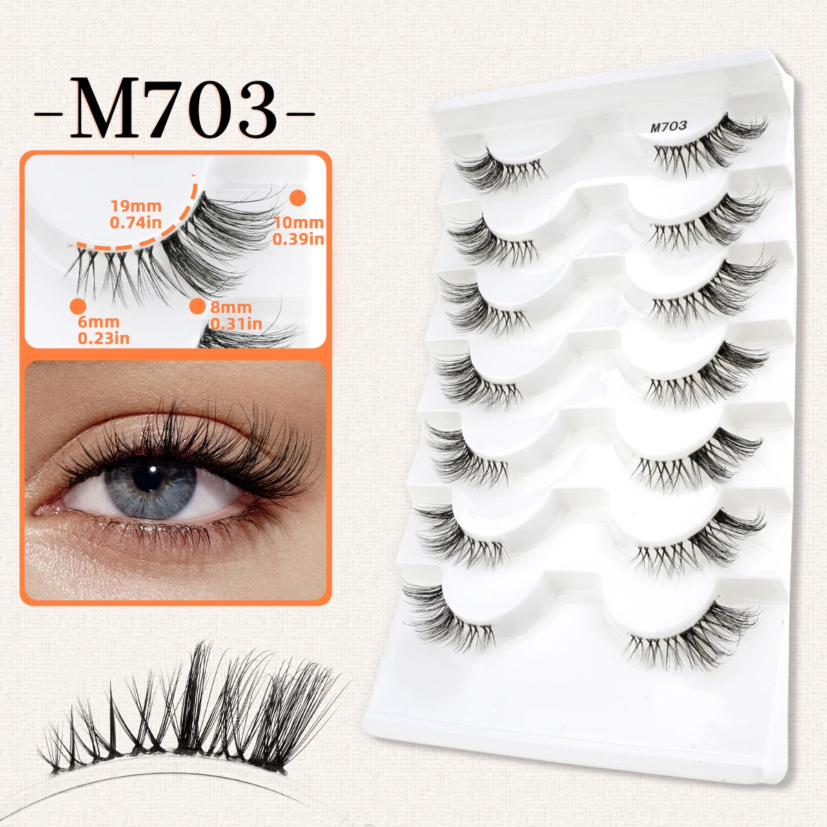 7 pares de pestañas postizas esponjosas naturales pestañas postizas 3D pestañas de visón sintético extensión de ojos aladas suaves maquillaje Cilios