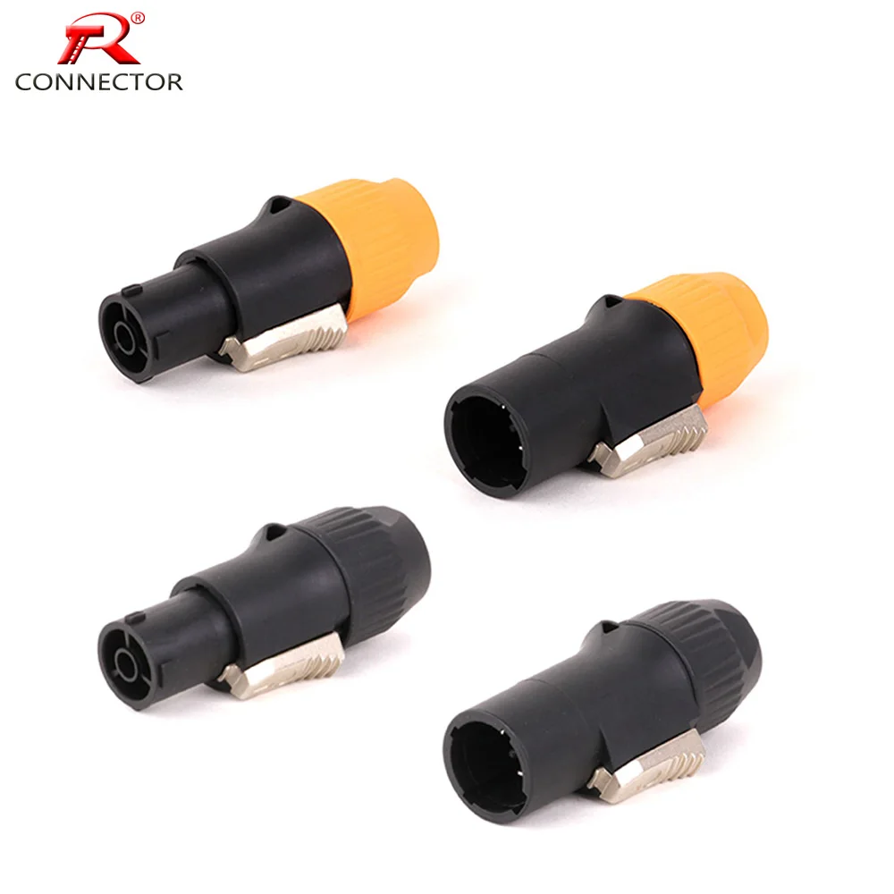 1pc Waterproof IP65 PowerCON Connector Male Plug Jack NAC3FX-W NAC3MX-W PA66 Material IP65 Grade Waterproof Black/Orange Color