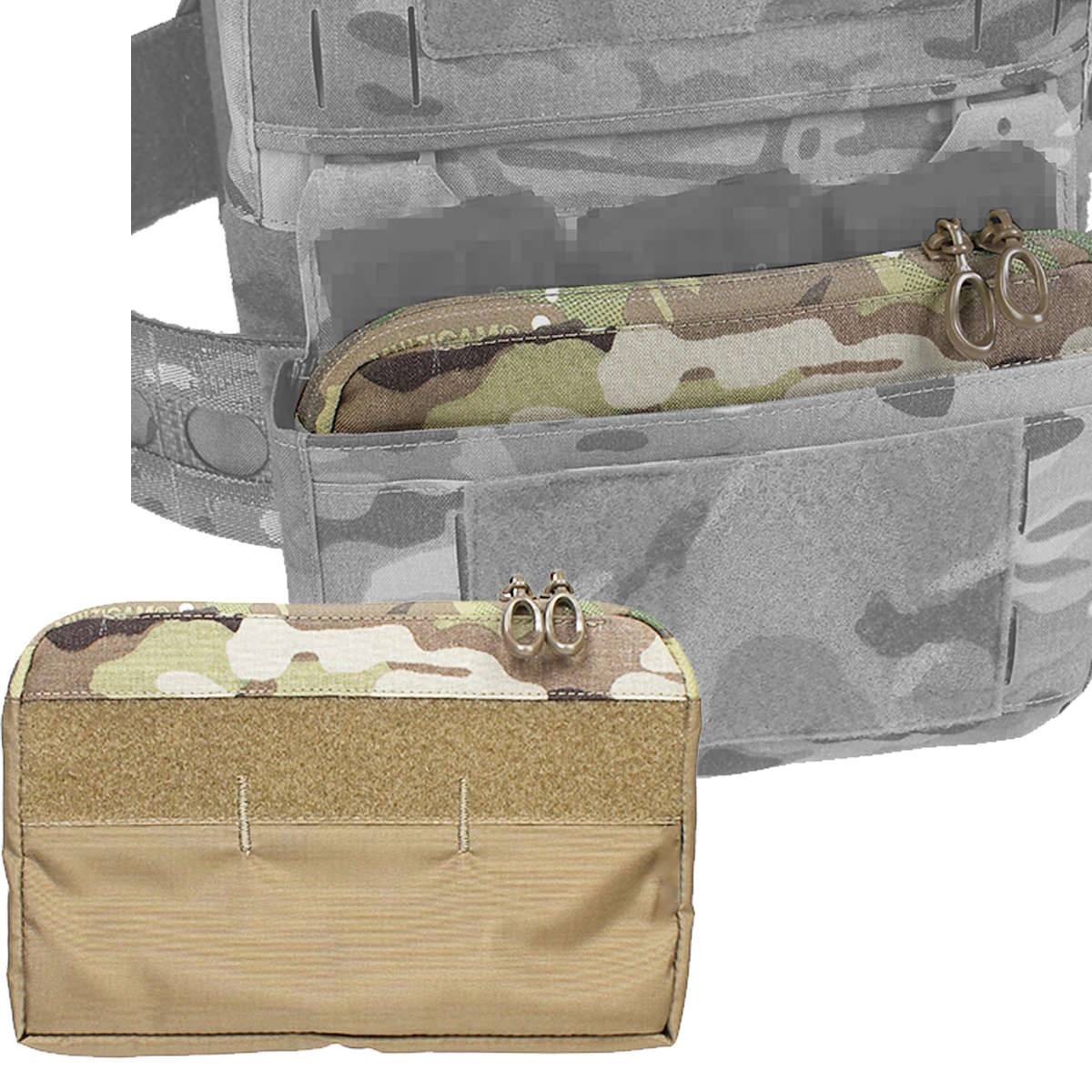 

Tactical Vest Panel Inserts Pouch Insert Samll/ Half Pocket Built In Zipper Bag Tactical Chest Gear for Hunting, Paintball