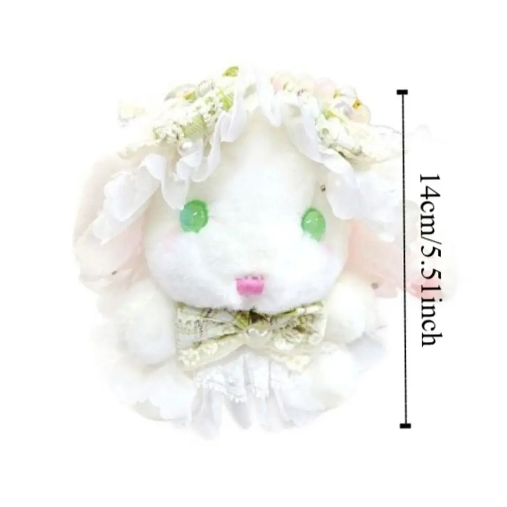 Princess Pearl Dress Rabbit Keychain Stuffed Cartoon Rabbit Doll Keyring Soft Kawaii Drooping Ear Rabbit Pendant Backpack Decor