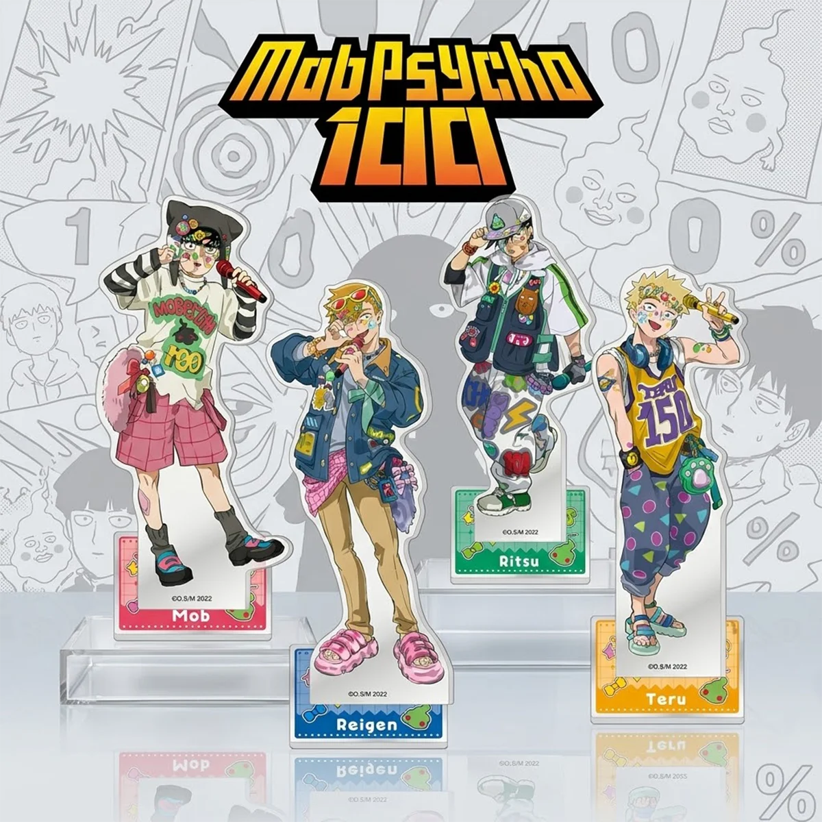 Anime Mob Psycho 100 15cm Acrylic Stand Set MOB REI Gift for Halloween, Collection Desk Decor Fan Merch New Keychain