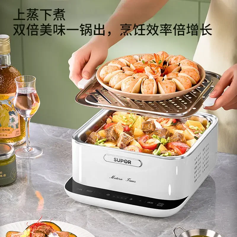 Household electric steamer, multi-functional stew pot. Intelligent, large capacity, fully automatic with reservation function.