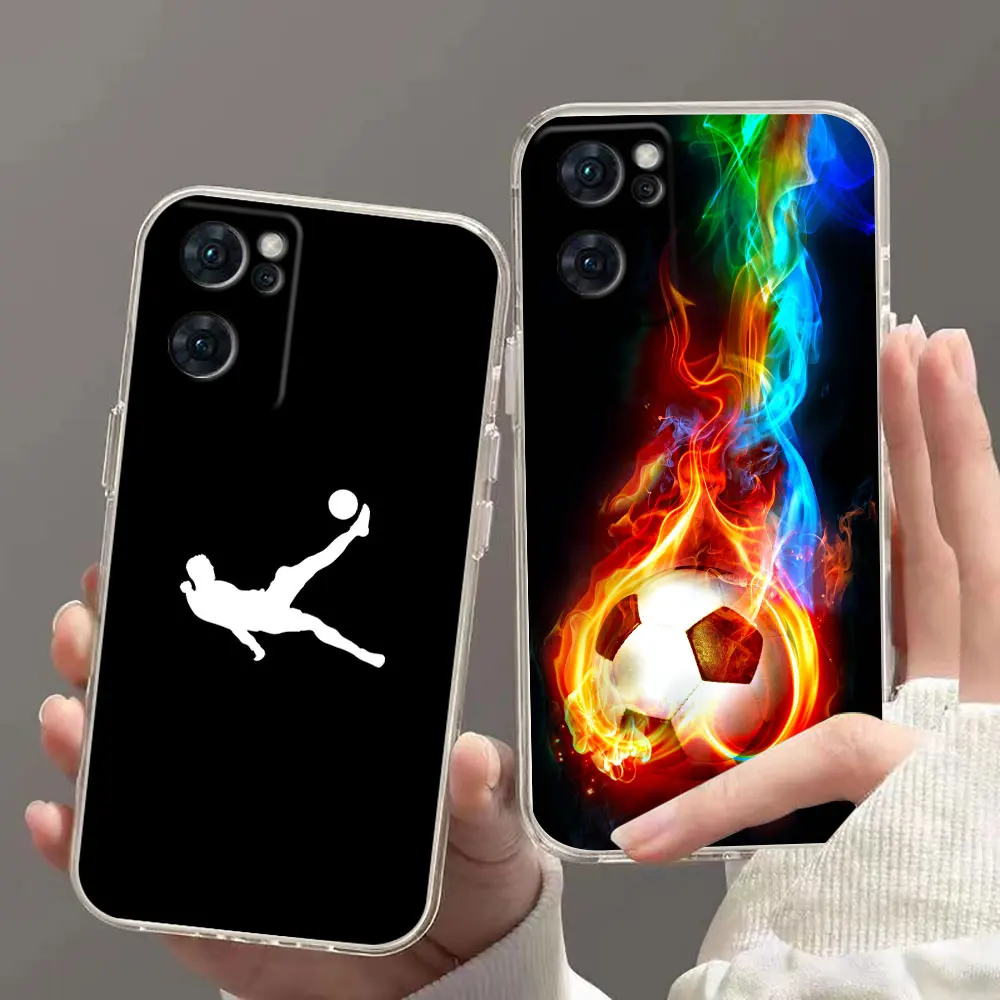 Clear Phone Case For OPPO RENO 9 8 7 6Z 6 5 4 3 2Z SE PRO PLUS 4G 5G Transparent Case Funda Capa Shell Sports Football Soccer