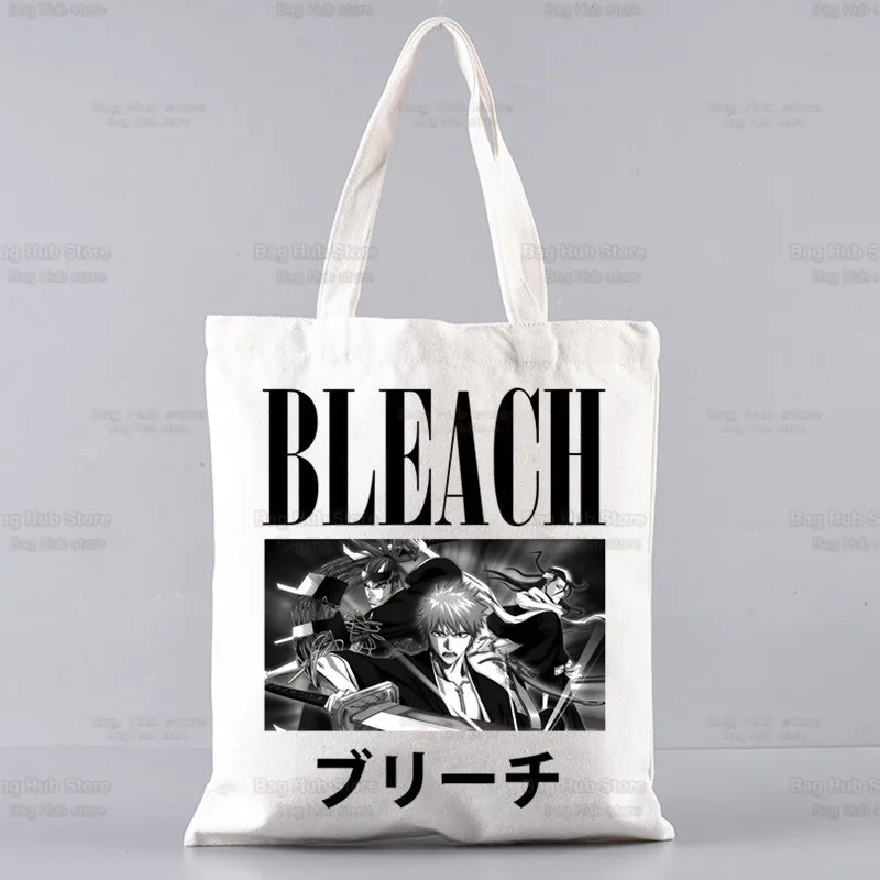 Anime Bleach Shopping Bag, Bolsa de juta, Tote branqueada, Kurosaki Itachi, Tekkou Crânio, Personalizado