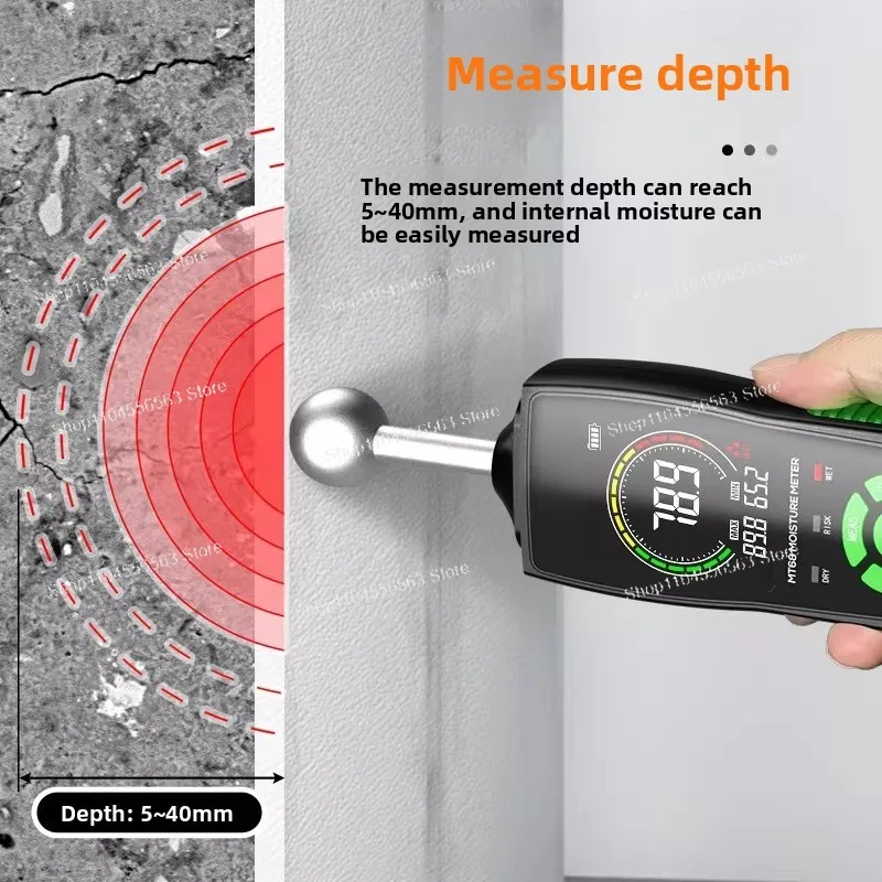 Non-destructive Induction Moisture Meter for Wood, Wall, Floor, Gypsum Board, Cloth, Tile Humidity & Moisture Tester
