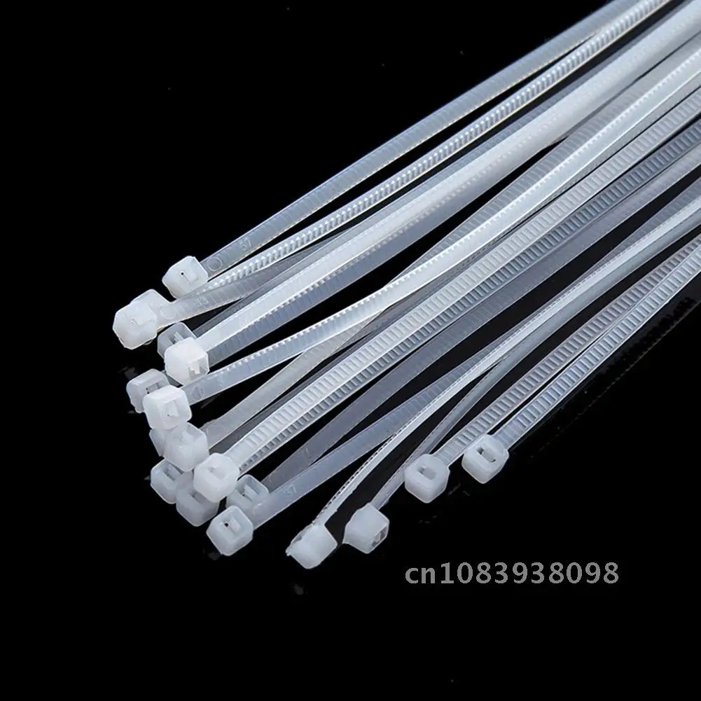 

100pcs Family Outdoor Camping Accessories Self-locking Plastic Nylon Tie Fastening Ring Cable Wire Zip Ties Set