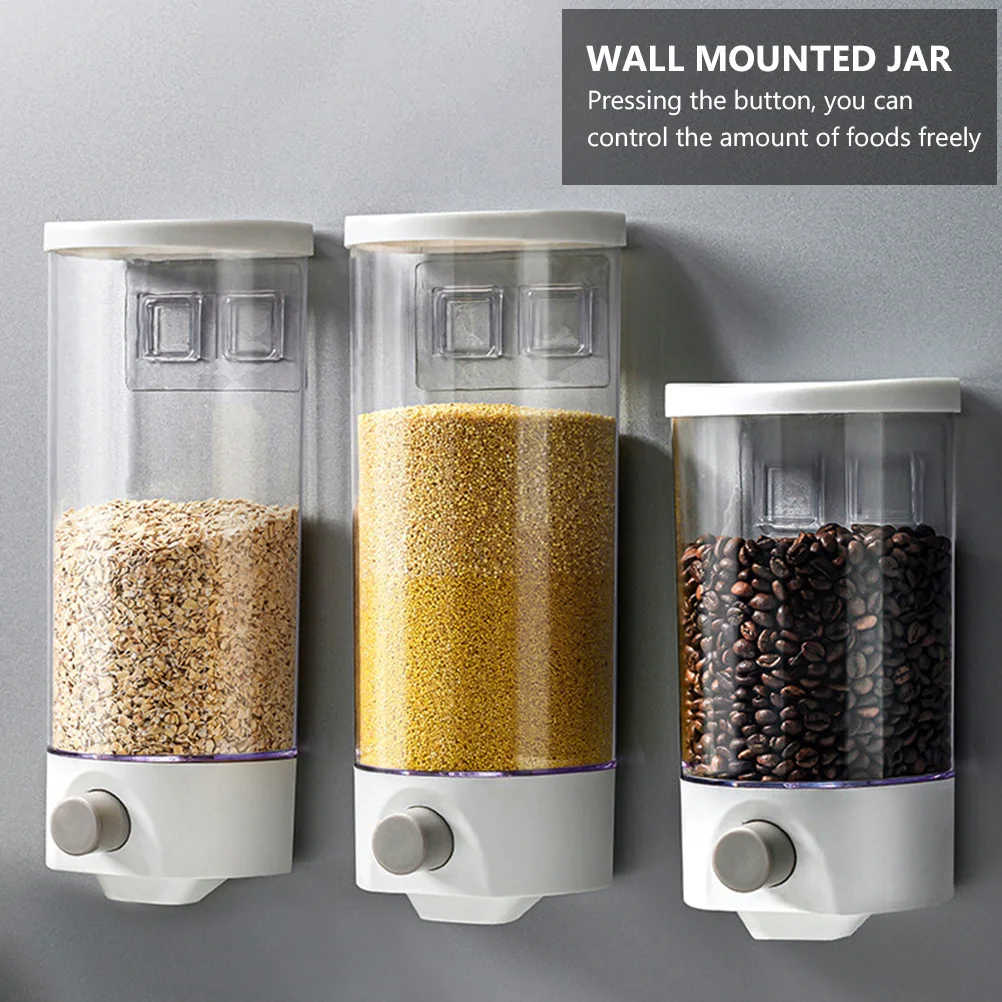 

Wall Mounted Storage Jar Coarse Cereal Container Seal Proof Transparent Barrel Dustproof Space Saving Food Storage Wide Mouth