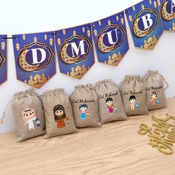 5pcs Kid boy girl Eid Mubarak gift present bags 2024 Eid al-Fitr Muslim Islamic Ramadan Kareem Iftar decoration welcome favor