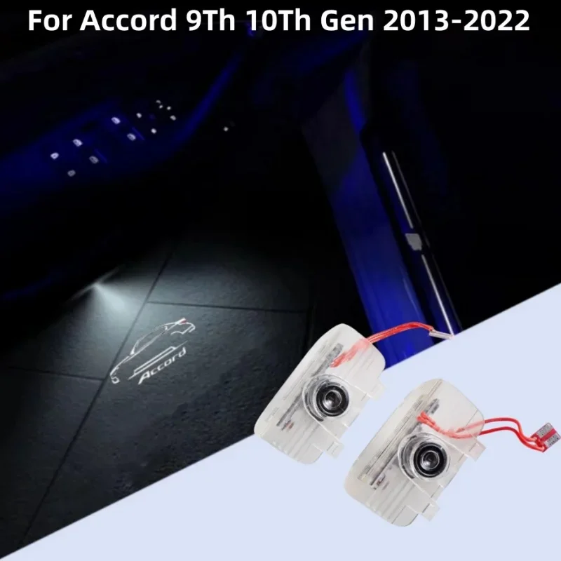 

2pcs Car Door LED Light Logo Projector Doors Puddle Lights Cars Goods Accessories Compatible For Honda Accord 9th 10th 2013-2022