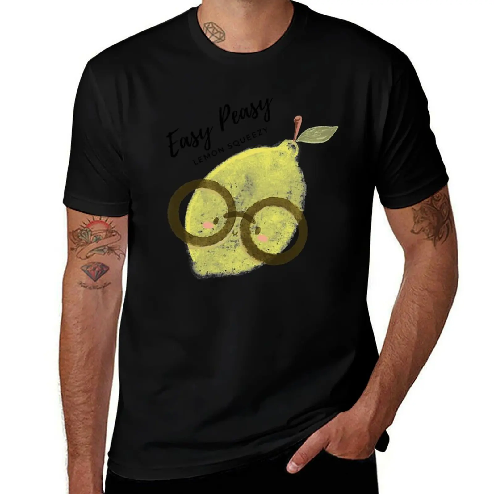 Easy Peasy Lemon Squeezy (Baby Blue) T-Shirt Relaxed Fit Casual Short Sleeve Top T-Shirt