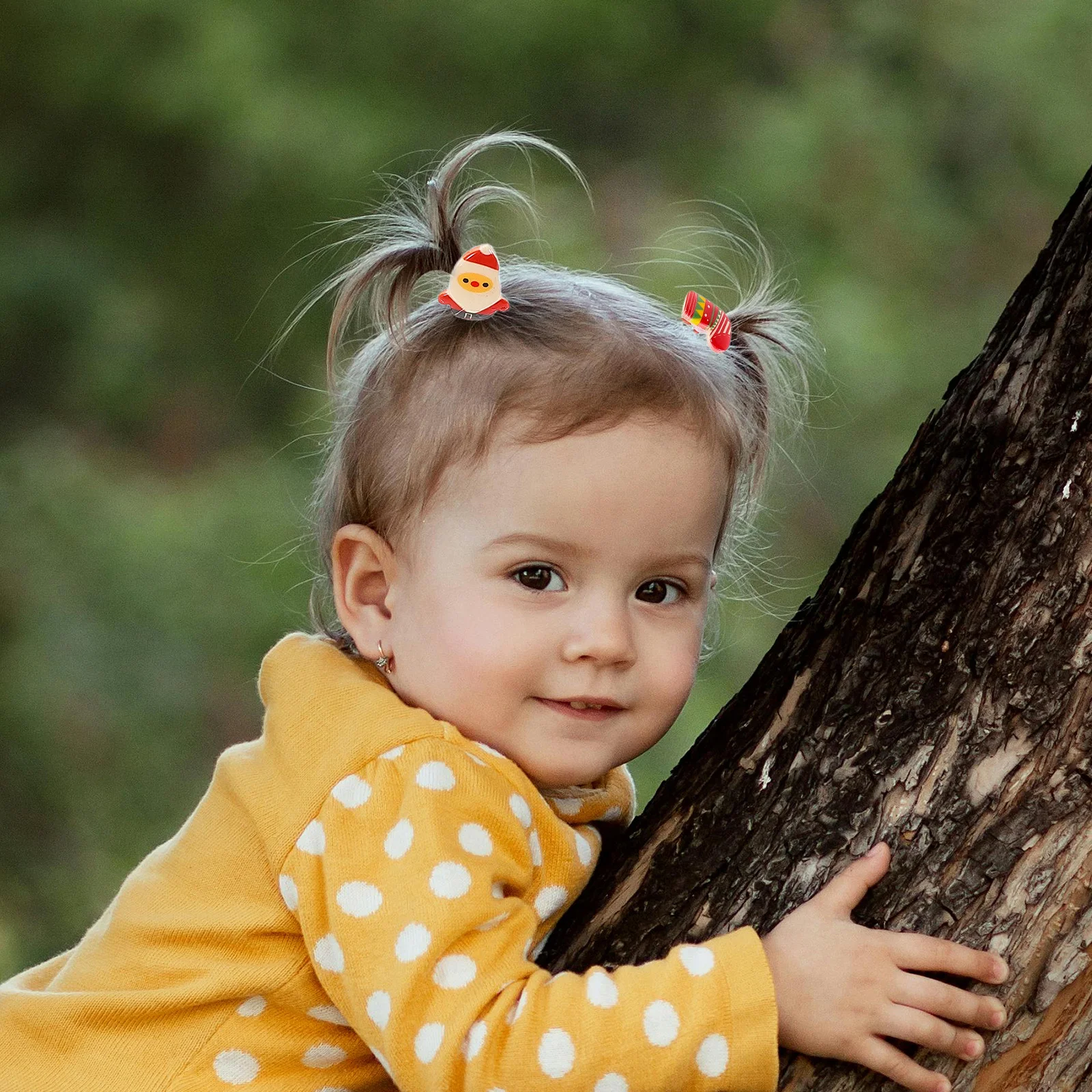 

20pcs Christmas For Kids Resin Decorated Elastic Ponytail Holders Holiday Party Girl Baby Toddler Scrunchie Christmas Hair Ties