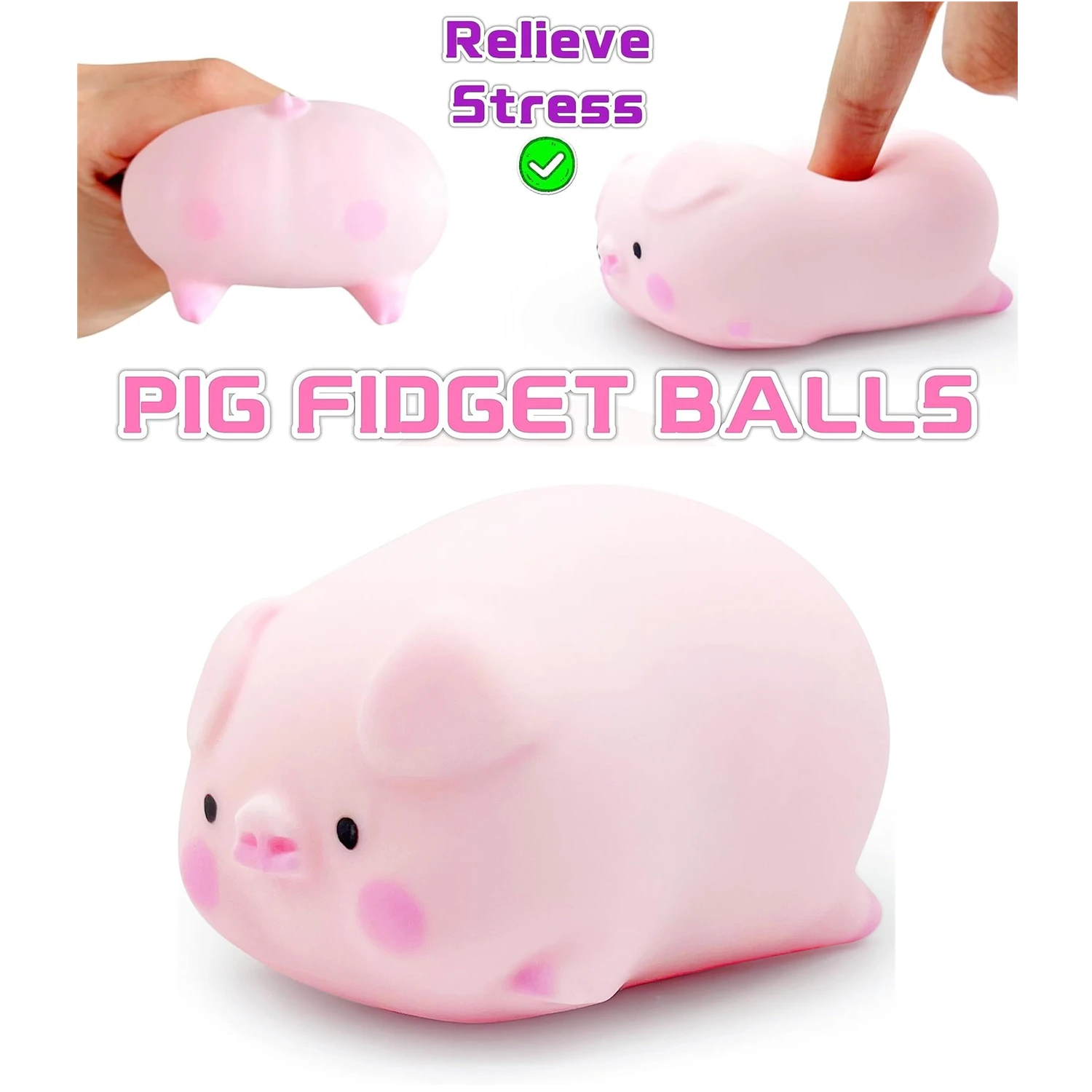 

Piggy Squishy Fidget Toys для взрослых и детей — сенсорный мяч для снятия стресса, мягкое тесто в форме животных для тревоги, подарок на день рождения