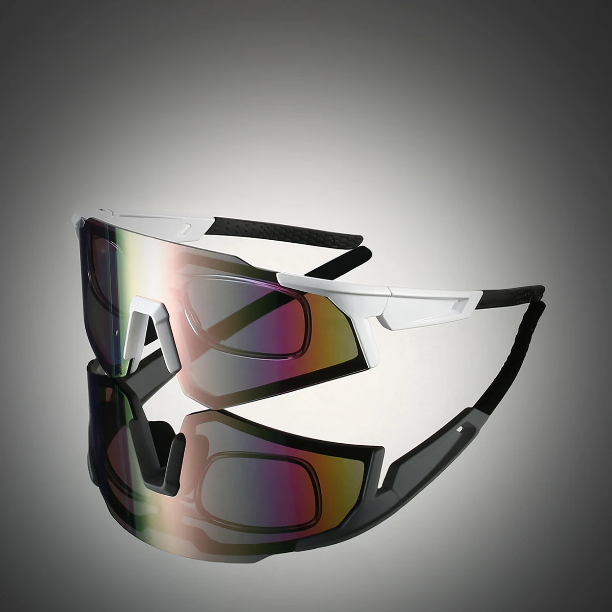 بدون شفة الرياضة حملق الرجال مرآة الموضة نظارات شمسية واقية لركوب الدراجات النساء 2025 جديد عصري المضادة للأشعة فوق البنفسجية ظلال في الهواء الطلق #1