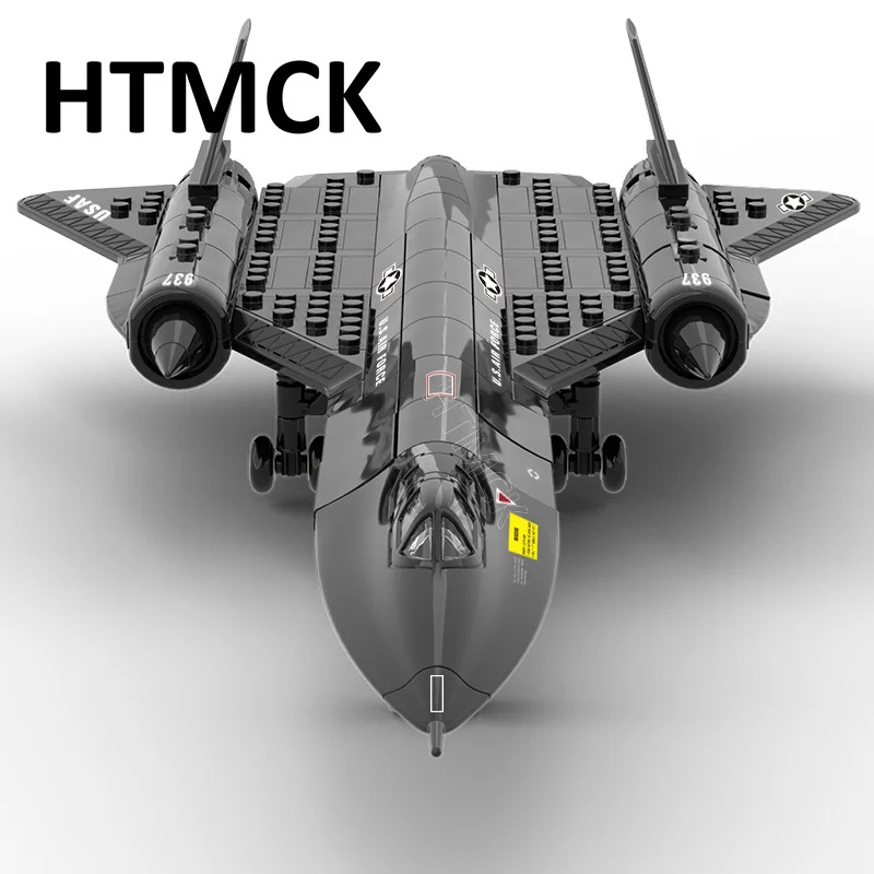 Military Technical USA SR71 Blackbird Stealth Supersonic Reconnaissance Aircraft Building Blocks Fighter Model Brick Kid Boy Toy