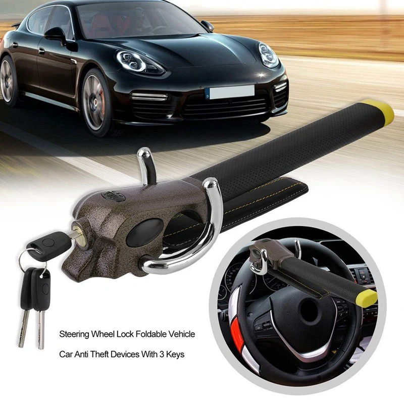 

Universal Car Steering Wheel Lock Foldable Anti-Theft Security Car Locks Auto Steering Lock Anti Theft