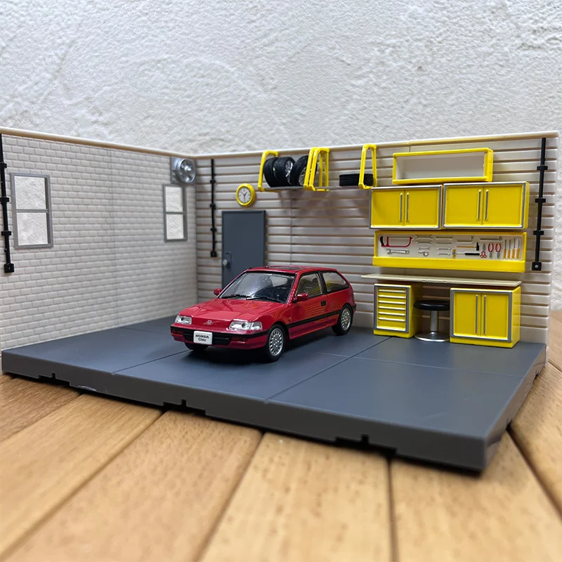 Accessori per l'esposizione dell'officina di riparazione della simulazione della scena del garage del modello di auto pressofuso in scala 1/43