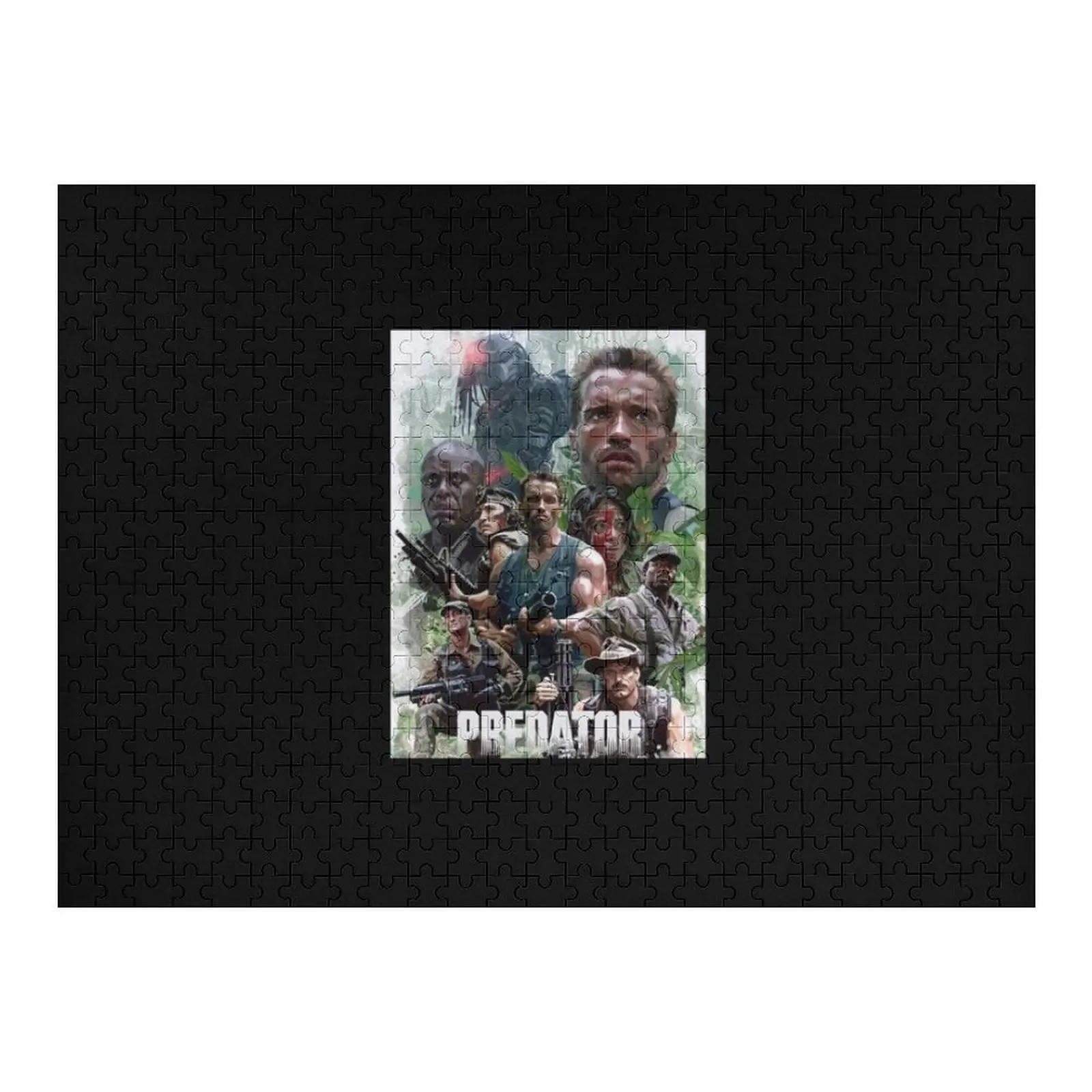 Prédateur (noir) Puzzle nom en bois jouets personnalisés pour tout-petits Puzzle