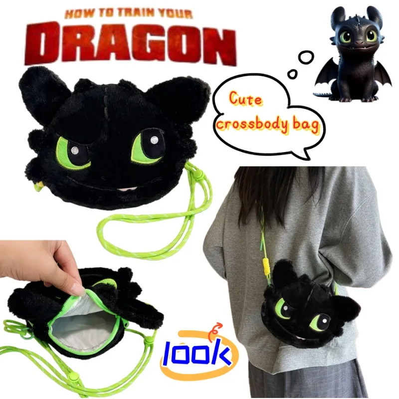 

How to Train Your Dragon Toothless Anime Two-Dimensional Crossbody Bag Cute Cartoon Shoulder Bag for Going Out Birthday gift