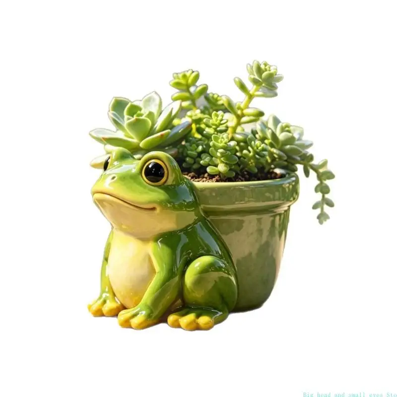 581C Flower Pot Small Plant Holder With Drainage Hole for Desk Windowsill Shelf Outdoor Display, Animal Accent for Home