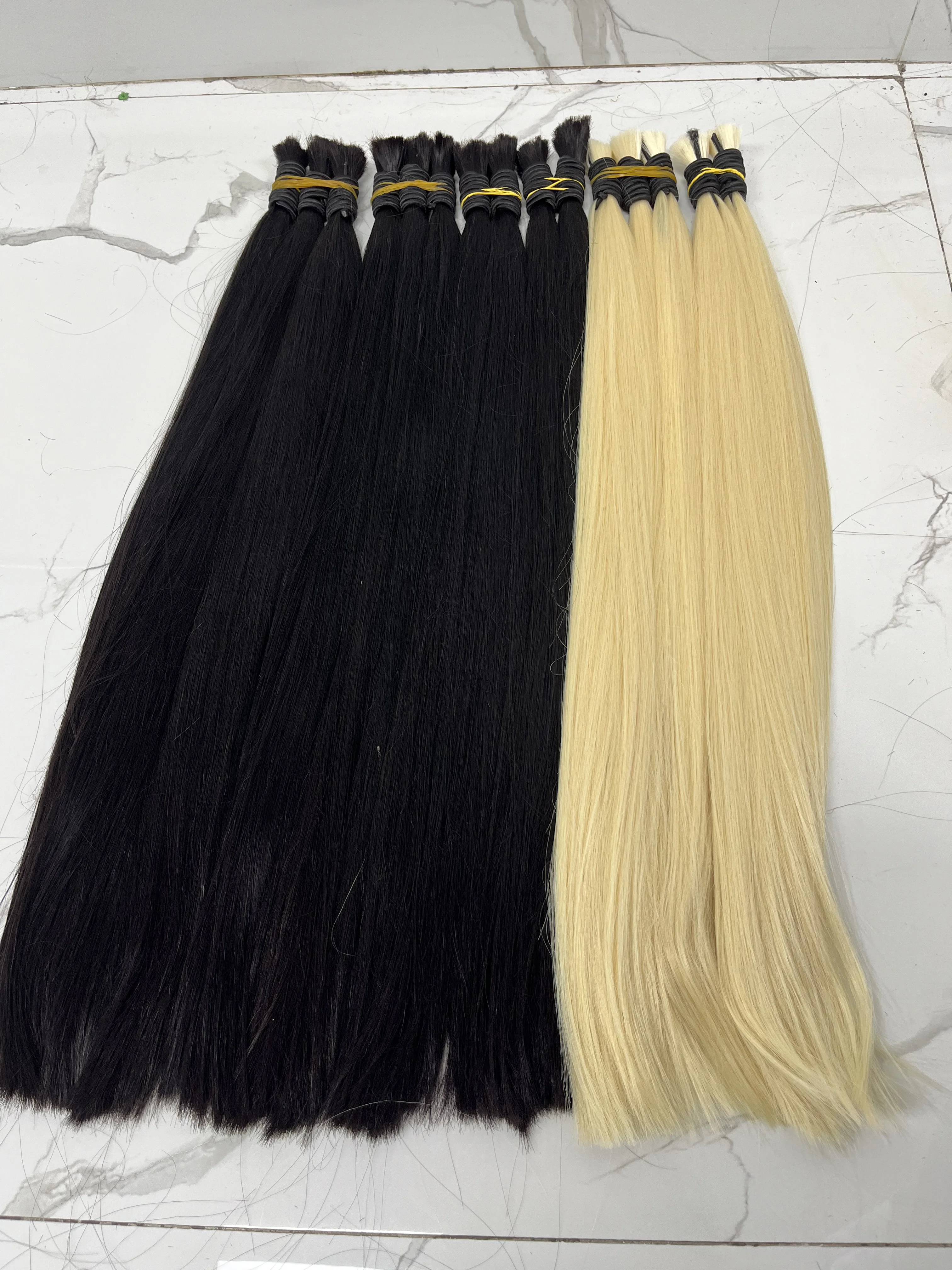 16A No Weft Vietnamese Hair Virgin Remy Straight Hair Bulk Human Hair Bulk 613 12-30inch 100% Real Natural Hair Extension Grey