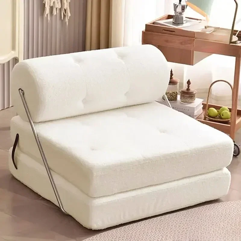 Plush Sofa Backrest Armchair 2 In 1 Foldable Cute Cartoon Lazy Sofa Children Flip Open Sofa Bed For Bedroom Without Liner Filler