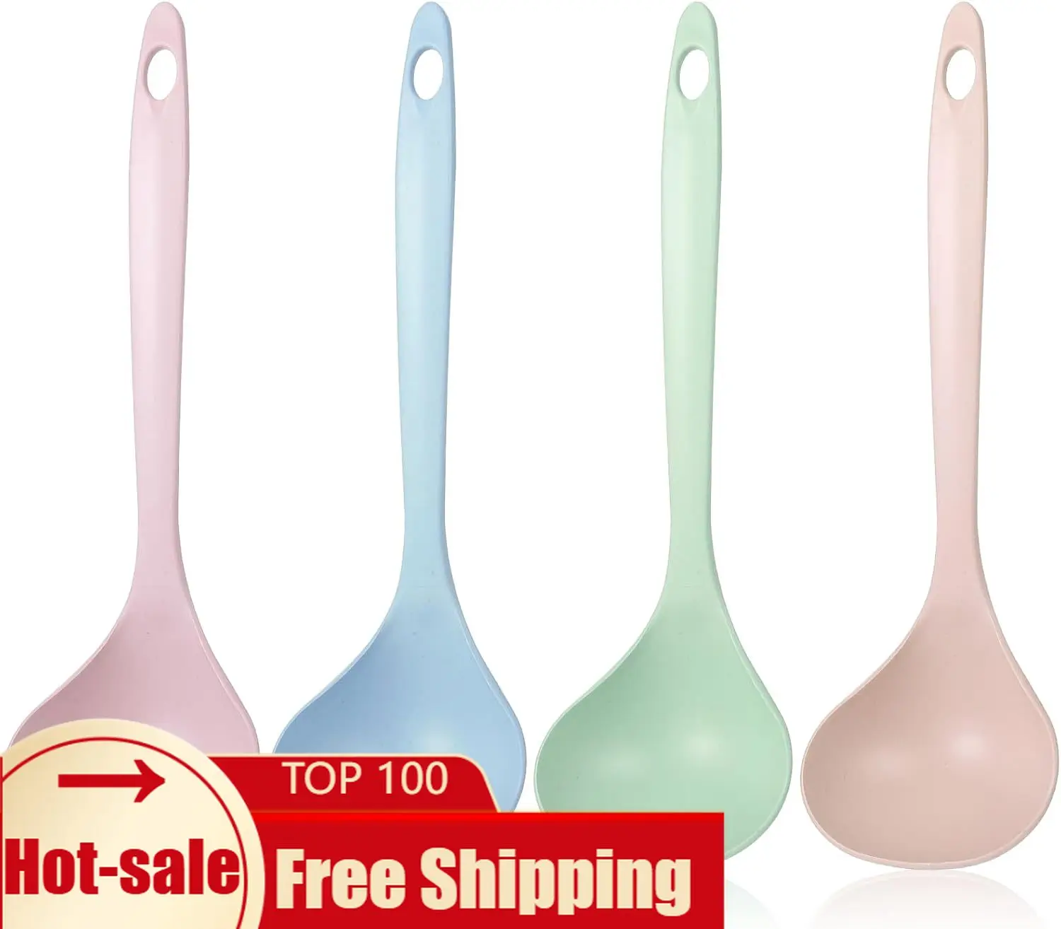 4Pcs Small Soup Spoon PP Ladle Spoon Cooking and Serving Spoons Soup Ladle Spoons Seamless for Cooking Heat Resistant Kitchen fo