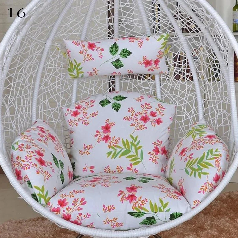 Solid Color/floral/stripe Hanging Swing Egg Chair Cushion Cover+ Outdoor Pillow Case Garden Lounger Cushion Cover with Cotton