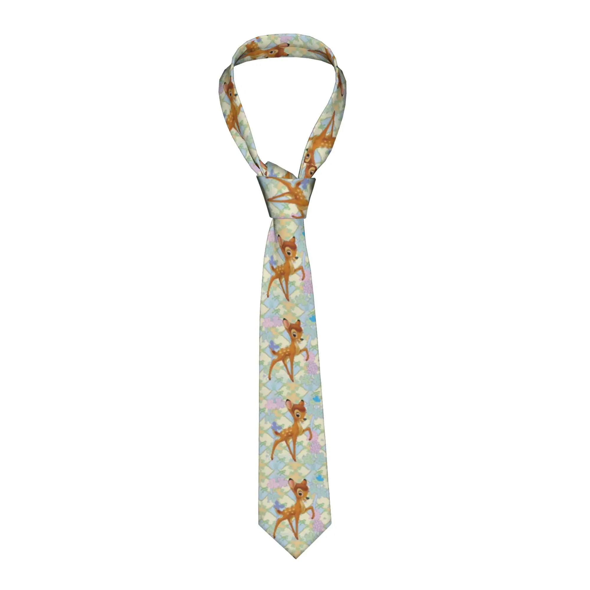 

Классические мужские шелковые деловые галстуки с анимационным принтом Бэмби на заказ