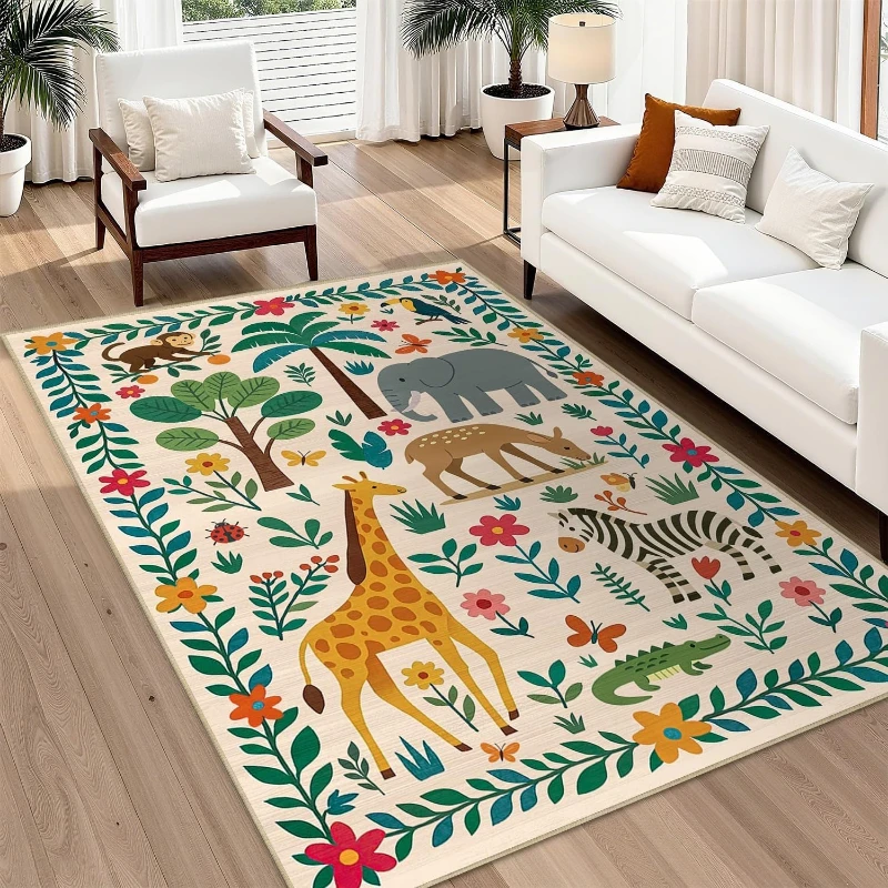 

Carpet in The Living Room Non-slip Machine Washable Floor Mat Wildlife Animal Rug Large Area Home Decoration Carpets Alfombra