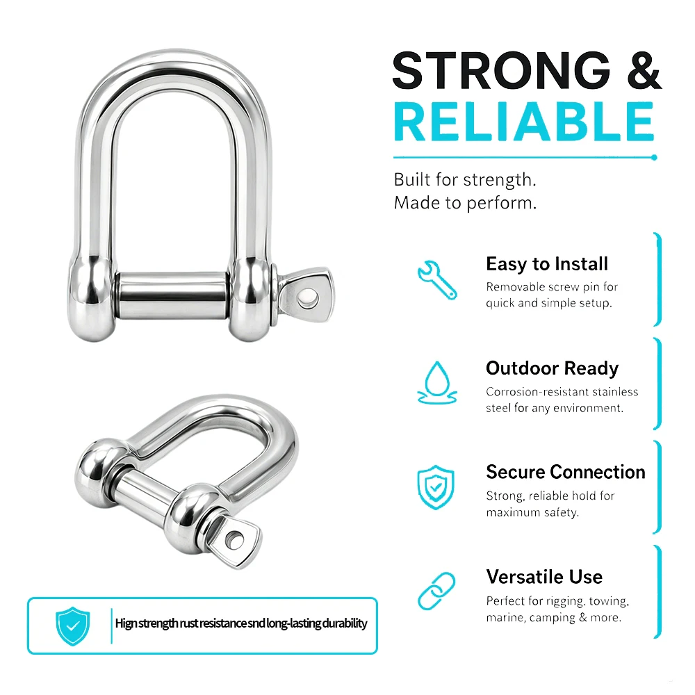 Heavy Duty Connection Shackle  Used for Pendant Light Lifting Devices Signs Artworks And Plant Decoration Hanging Link Devices