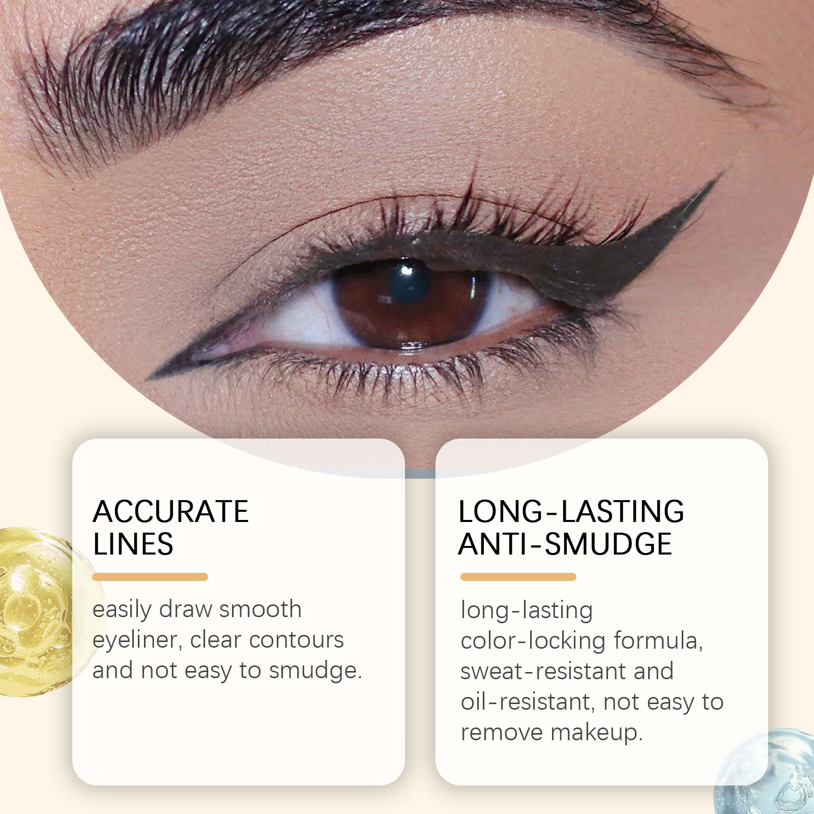 Waterdichte eyeliner-pen Kleurvast Langdurig Anti-vlek Sneldrogend Zweetbestendig Gladde draagbare eyeliner-pen Oogmake-up