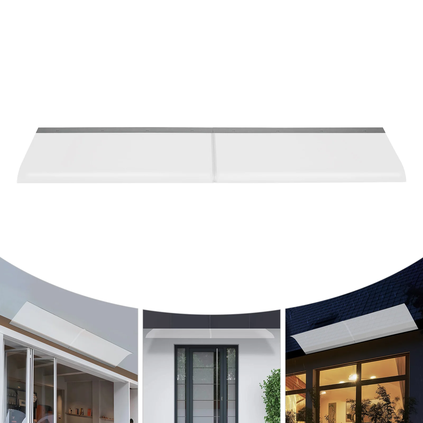 

200*40cm PET Clear Rain Shelter Cover,Rectangular Window Awning Rain Shelter Wall Mounted for Front,Rear Entrances,Bike Shelters