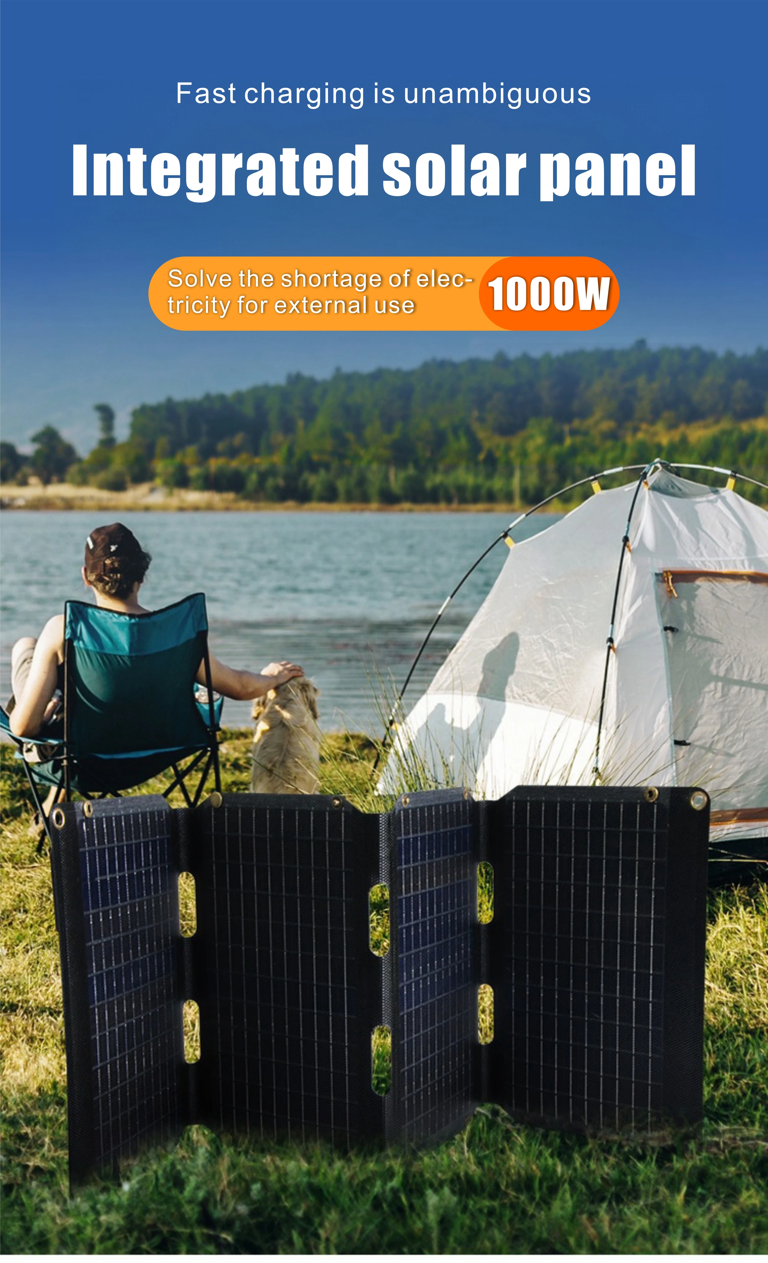 1000W Solar Folding Panel Ecoworthy Portable Bag USB Solar Charger Outdoor Power Hiking Camping Power Generator Gift Alo Ugree