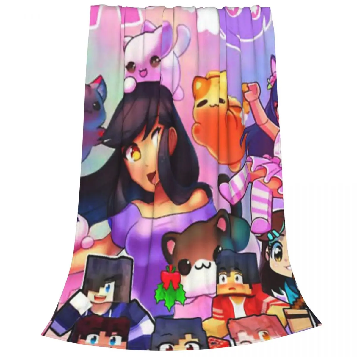 Fluffy Baby Blanket Aphmau - Cute Art Sofa Camp Nap Bedspread Cozy Flannel Blanket Fleece Textile Blanket Bedroom Decor