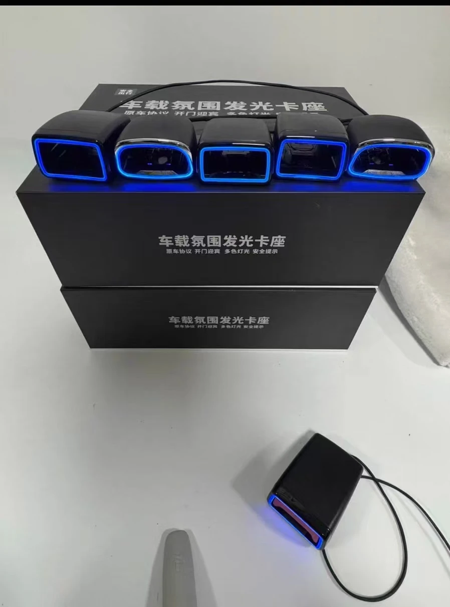 Phone Controlled Seat Belt Buckle Light Sync Car Ambient Light Multi Color Flash Mode Universal Car Interior Decor Accessories